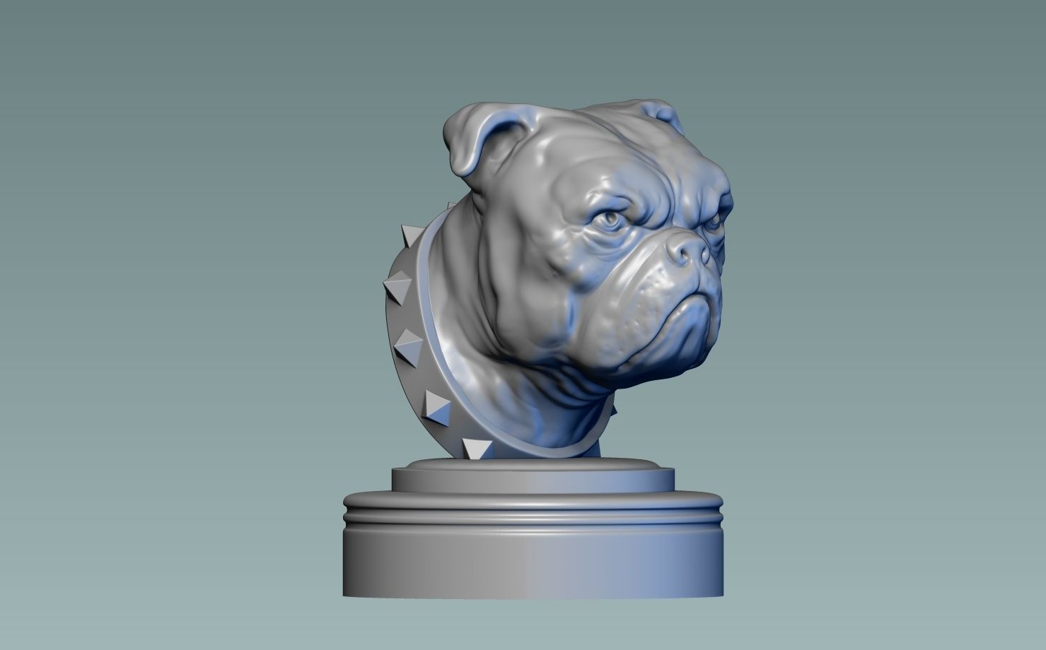 English Bulldog Head 3D print model_16
