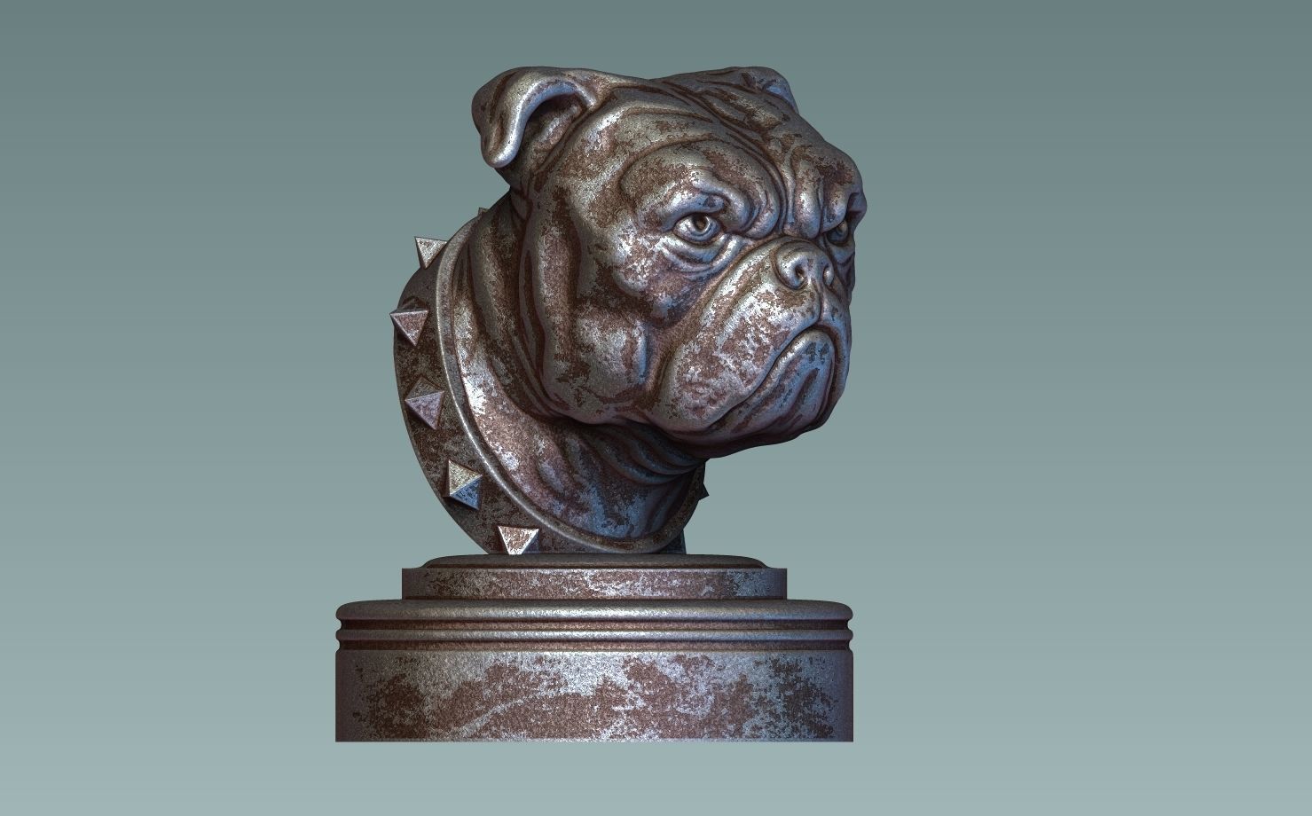 English Bulldog Head 3D print model_2