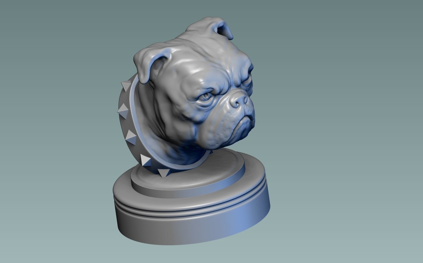 English Bulldog Head 3D print model_11