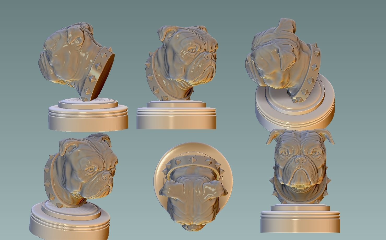 English Bulldog Head 3D print model_8