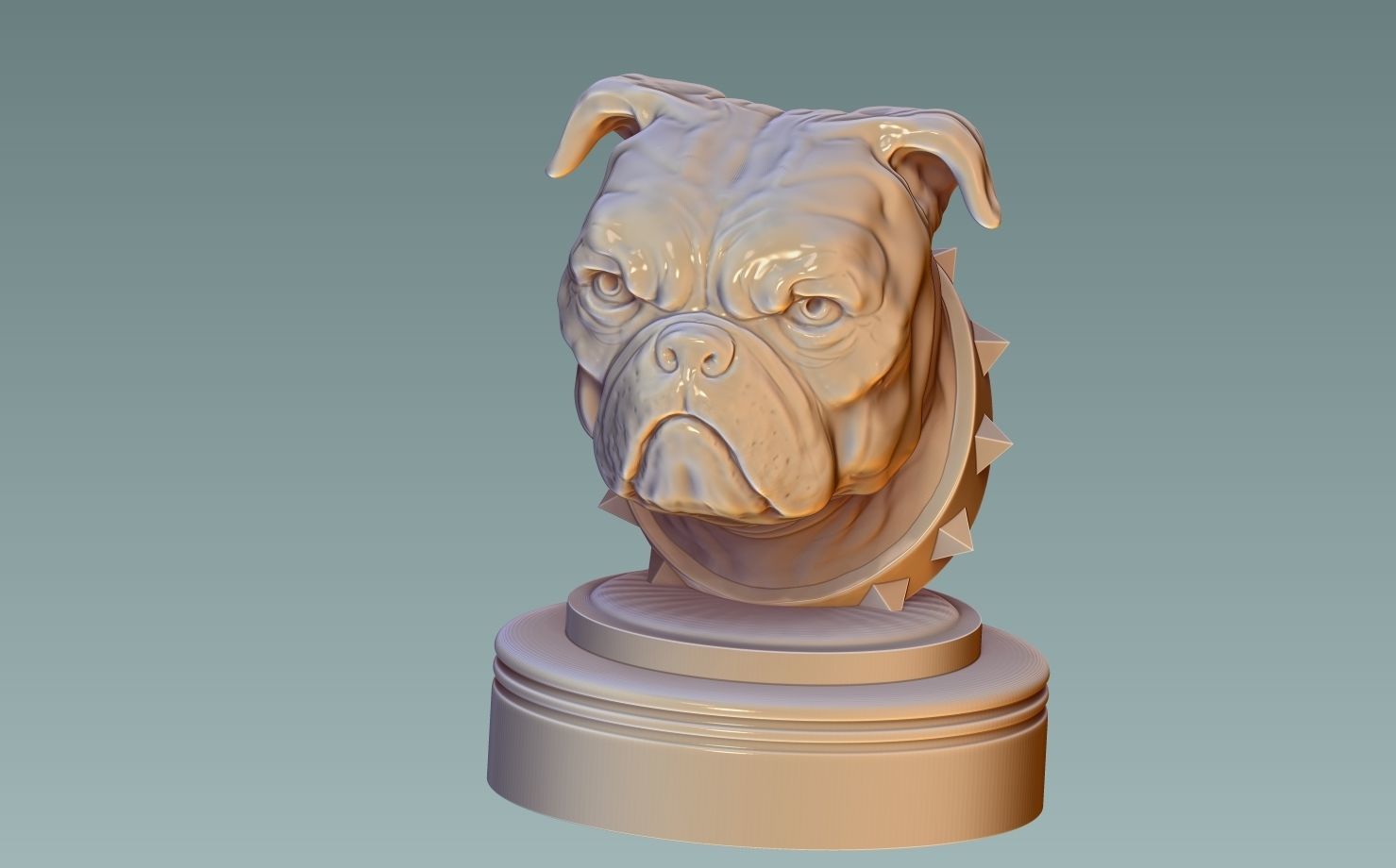 English Bulldog Head 3D print model_4