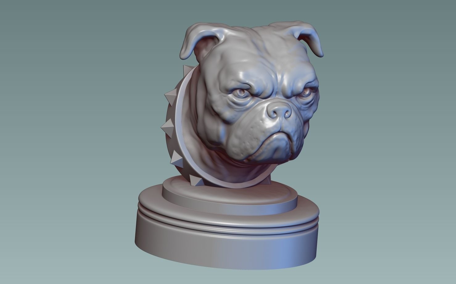 English Bulldog Head 3D print model_12