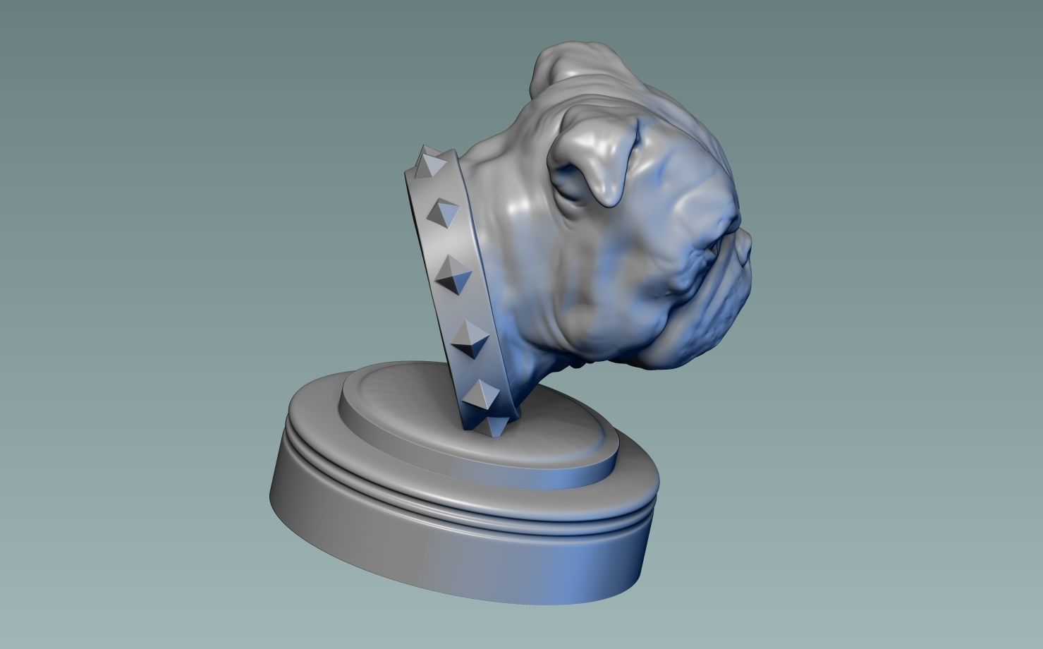 English Bulldog Head 3D print model_14