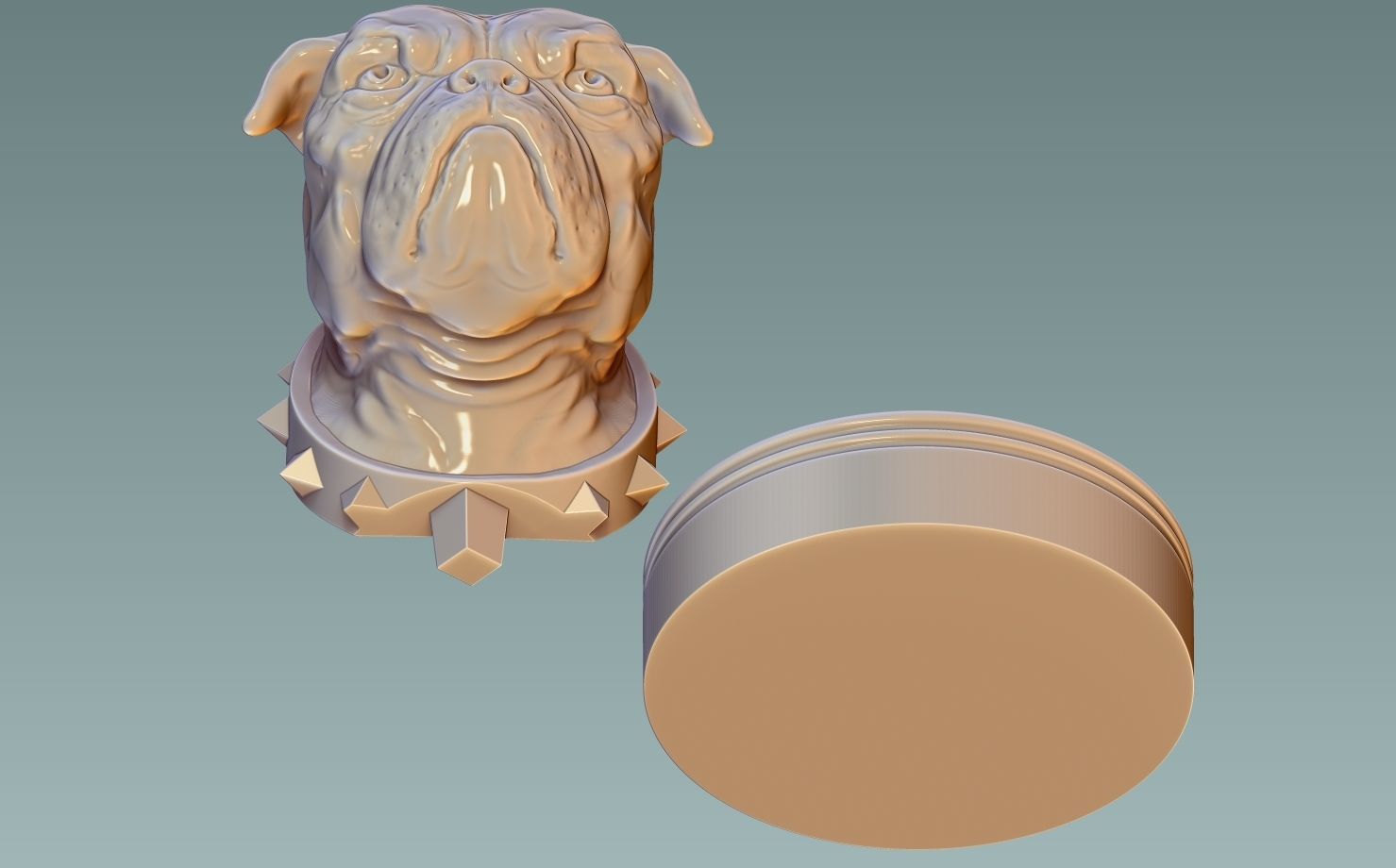 English Bulldog Head 3D print model_10