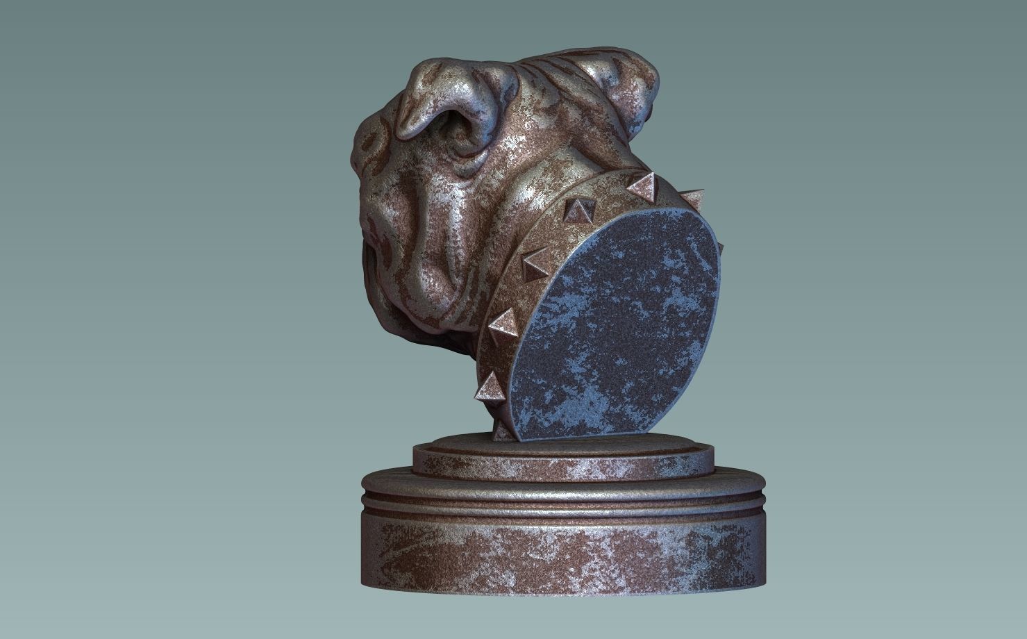 English Bulldog Head 3D print model_3