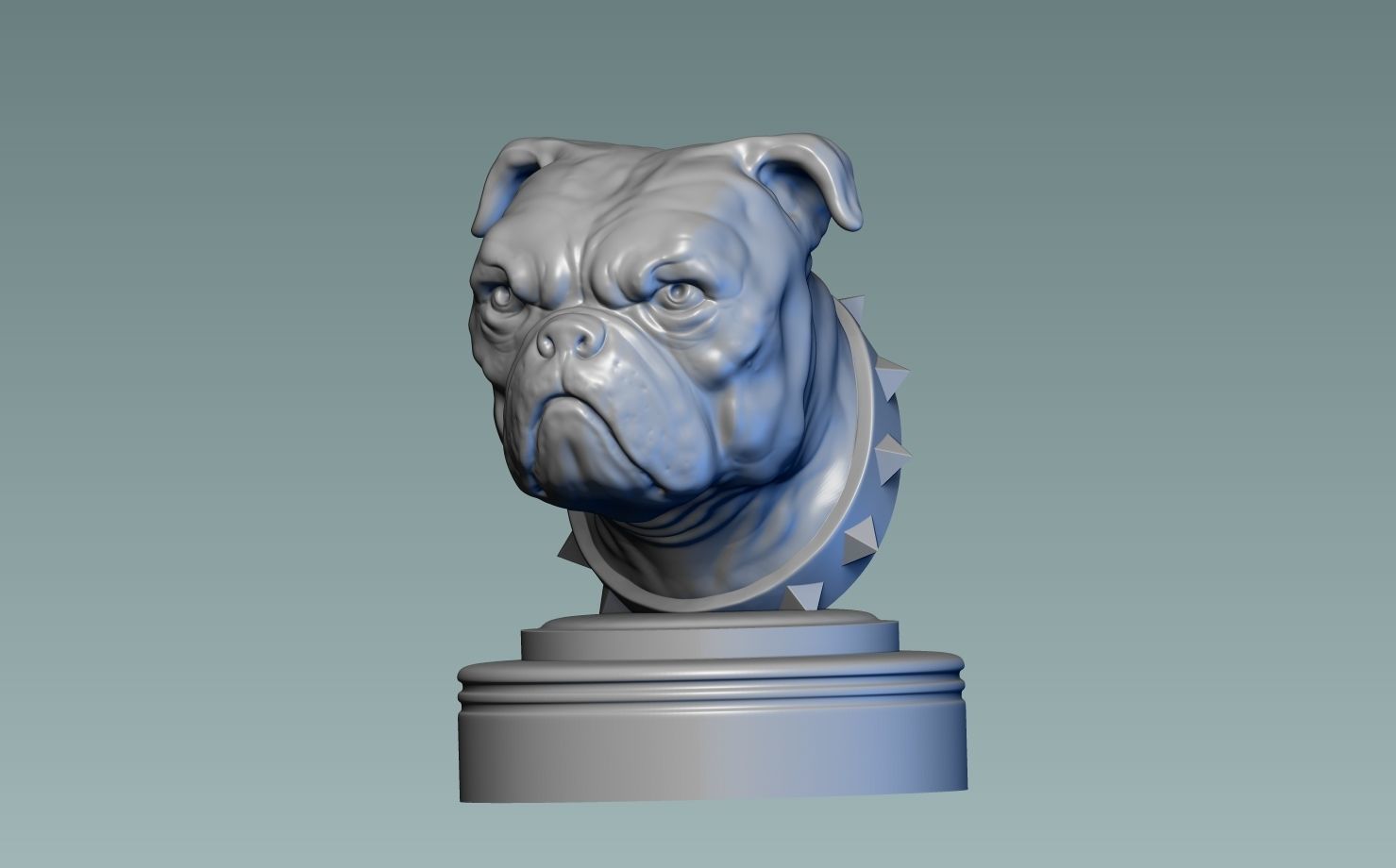 English Bulldog Head 3D print model_13