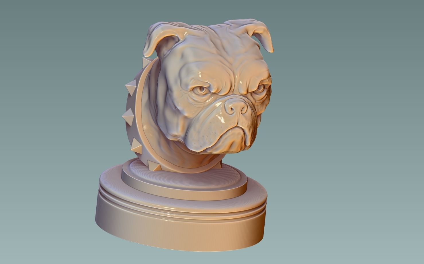 English Bulldog Head 3D print model_5