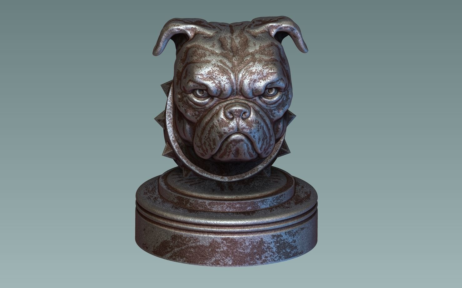 English Bulldog Head 3D print model_1