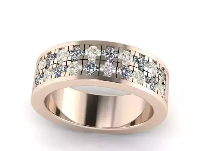 Two Row Diamond Ring 242 3D print model