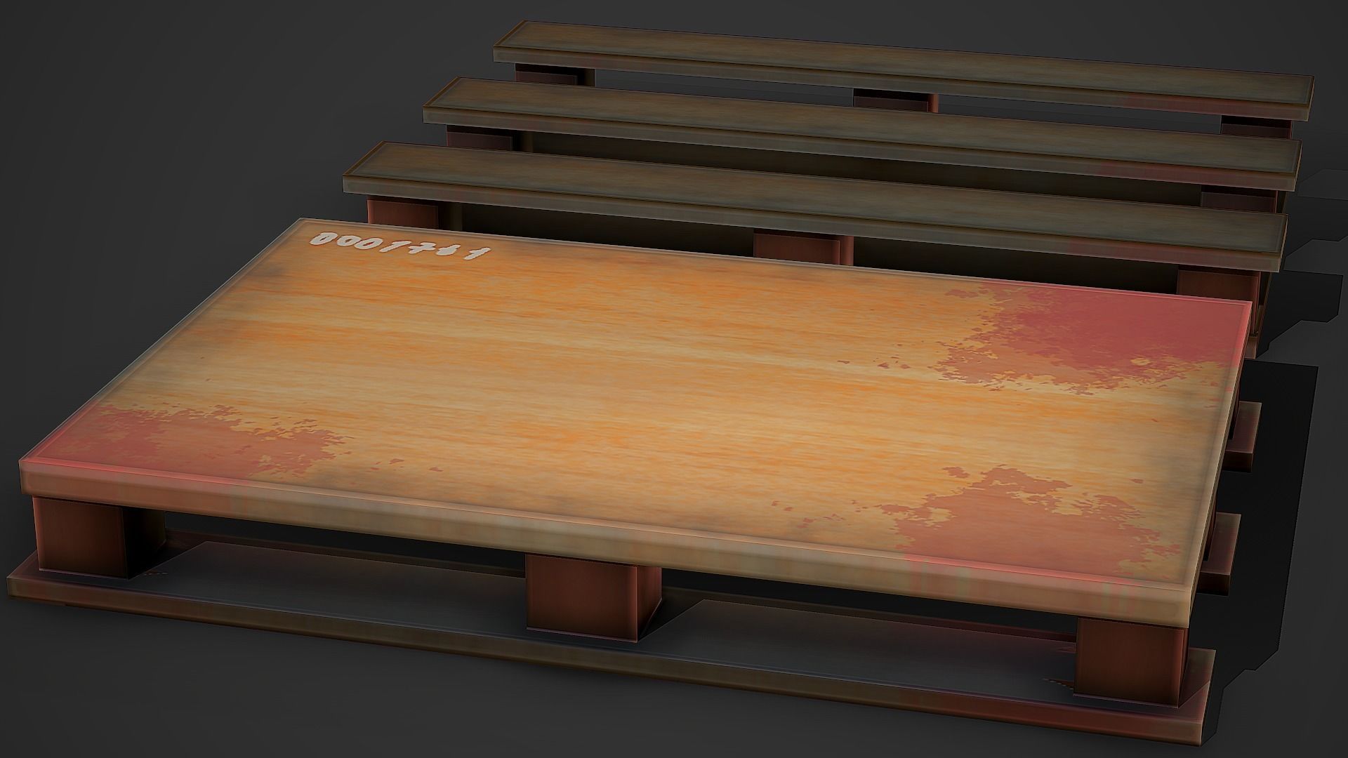 Old Pallet 01 Low Poly Mobile Ready Low-poly 3D model_3