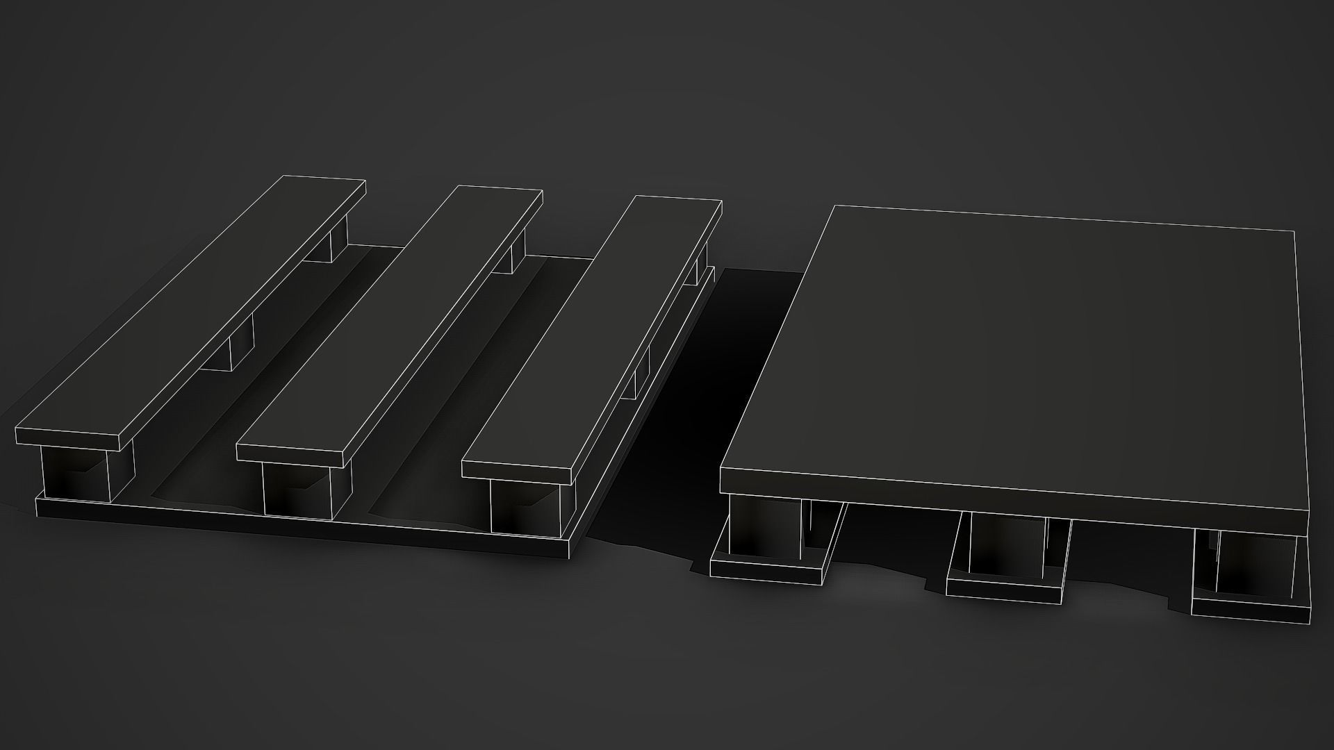 Old Pallet 01 Low Poly Mobile Ready Low-poly 3D model_4