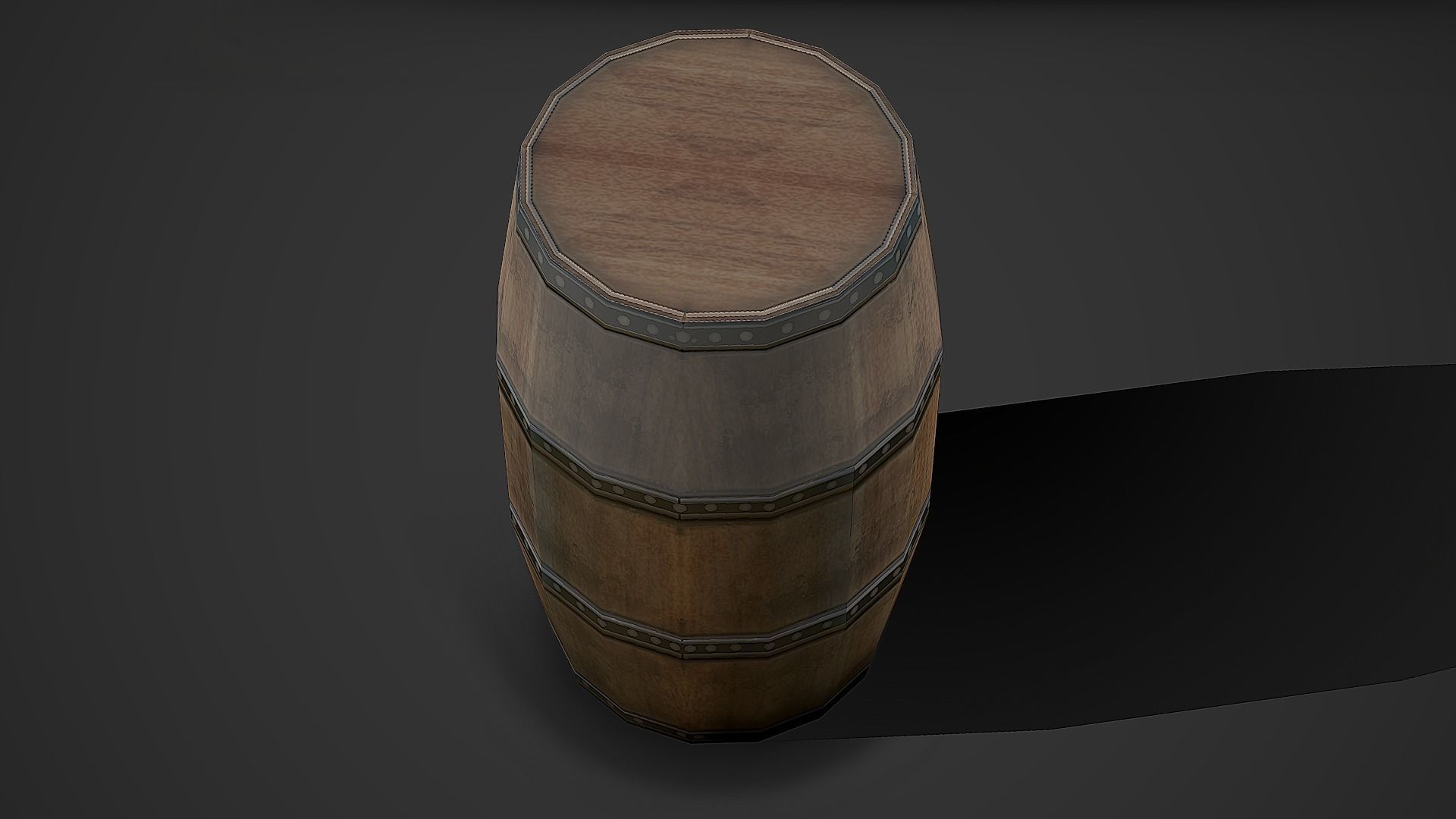 Wooden Barrel 01 Low Poly Mobile Ready Low-poly 3D model_3