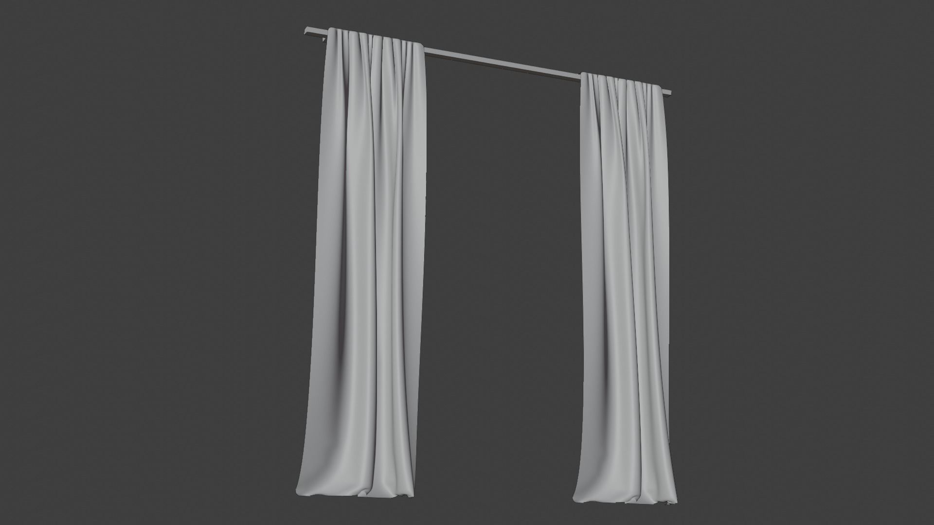 Curtains Green 3D model_3