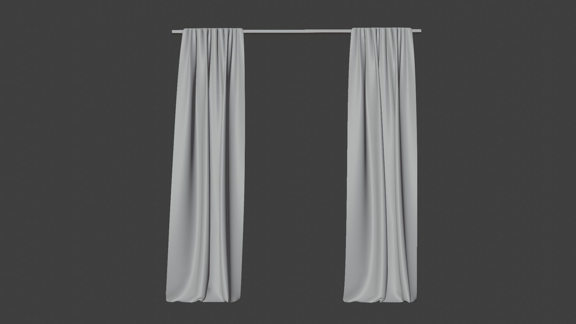 Curtains Green 3D model_1