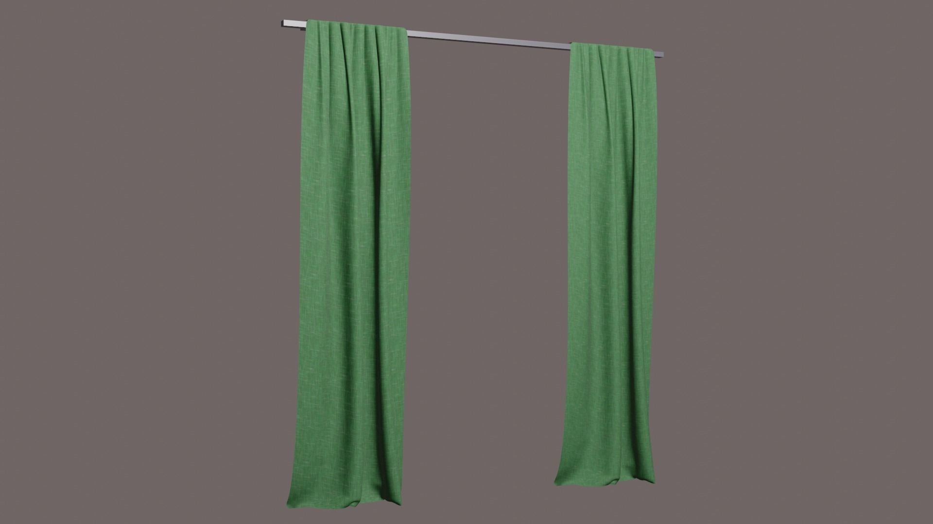 Curtains Green 3D model_4