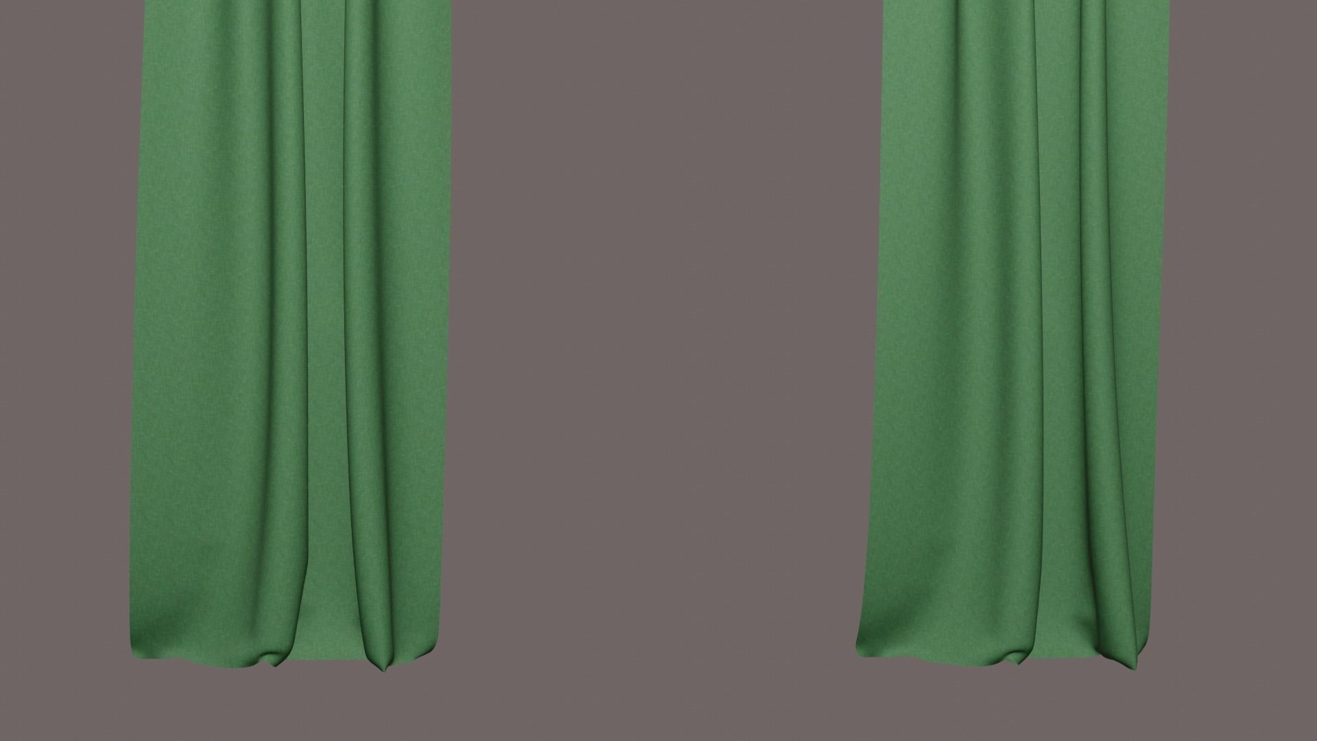 Curtains Green 3D model_7