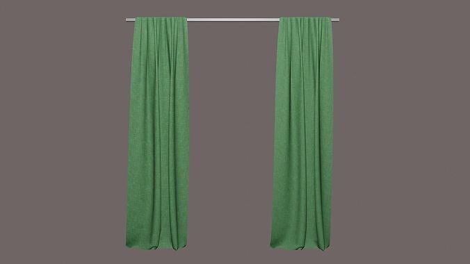 Curtains Green 3D model
