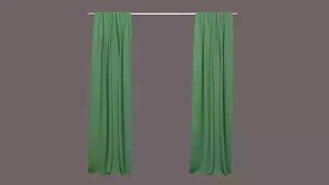 Curtains Green 3D model