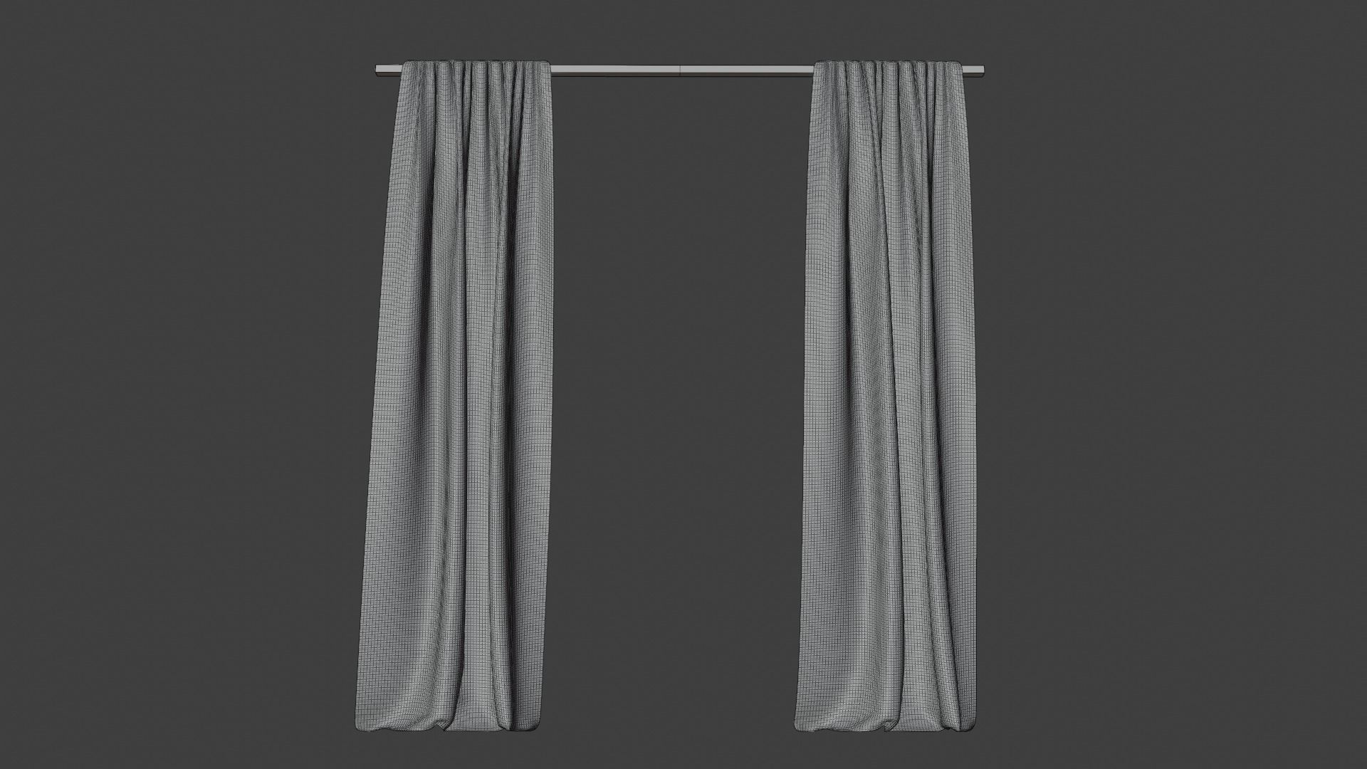 Curtains Green 3D model_2