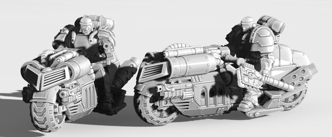 Warbike - Black Knights and Tempest Legion 3D print model_3