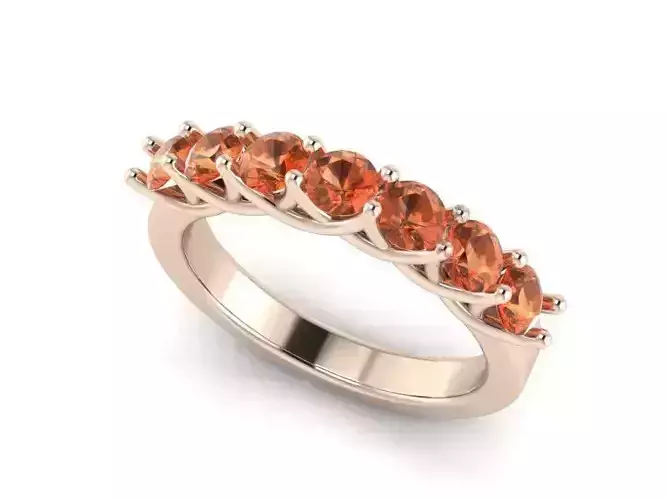 7 Stone Diamond Trellis Ring 247 3D print model