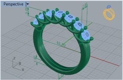 7 Stone Diamond Trellis Ring 247 3D print model_2