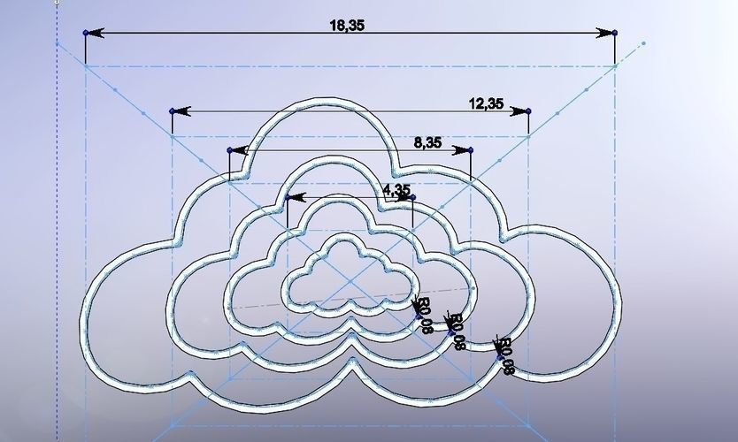 Beautiful clouds-set 40-80-120 3D print model_1