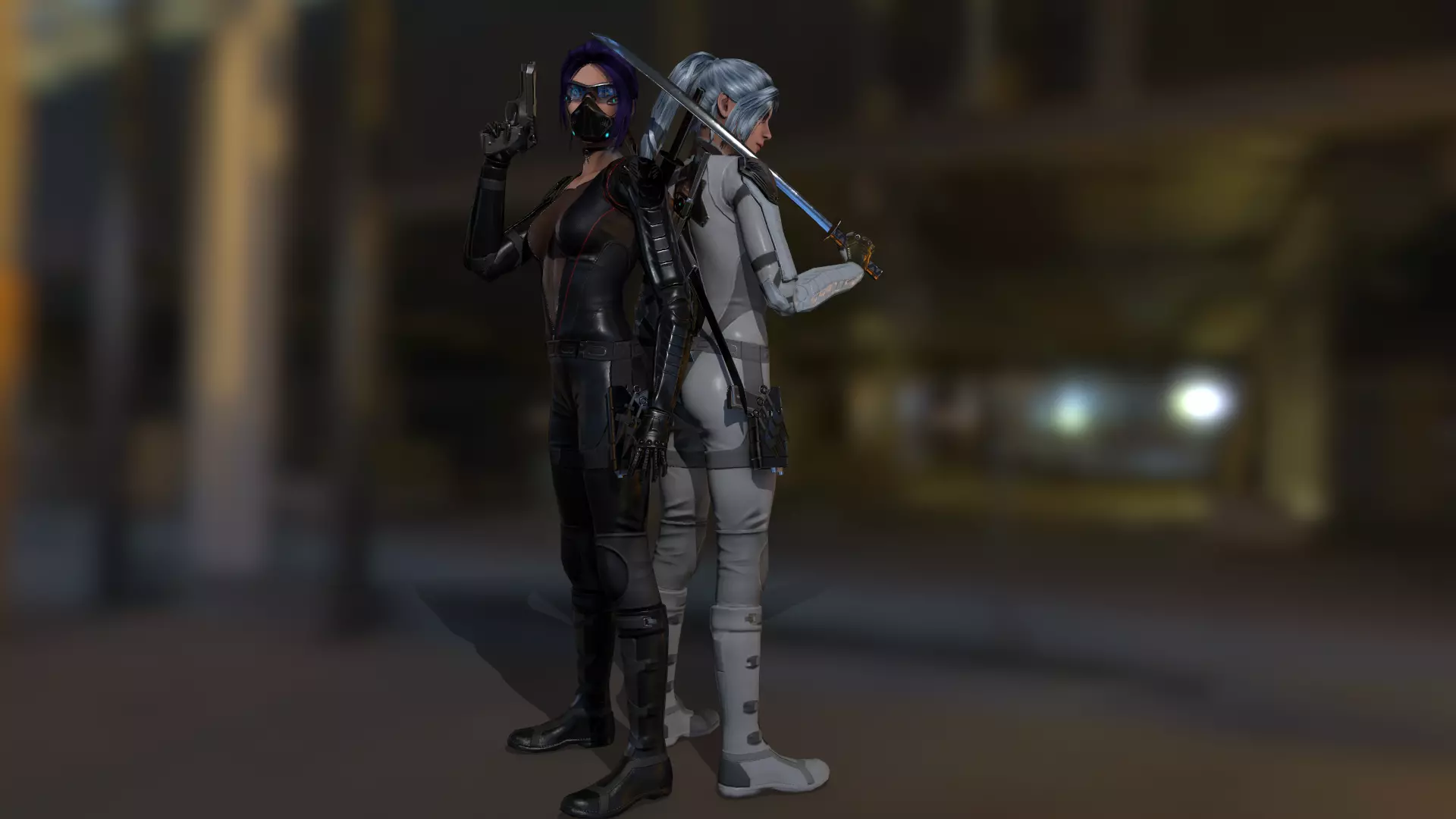 Ninja Female Rigged Low-poly 3D model_0