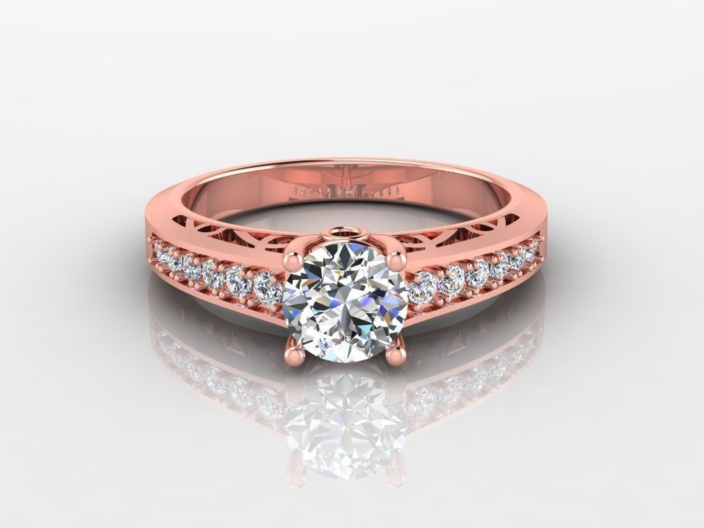 Engagment Diamond Ring 3D print model_10