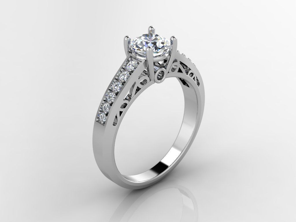 Engagment Diamond Ring 3D print model_12