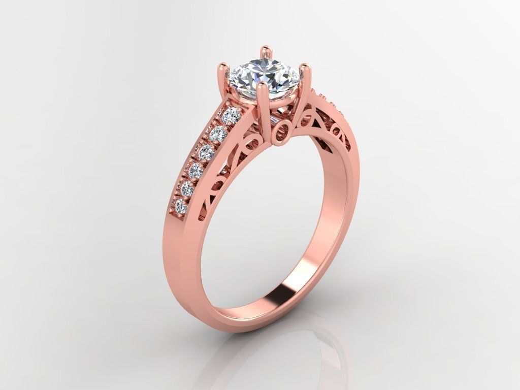 Engagment Diamond Ring 3D print model_8