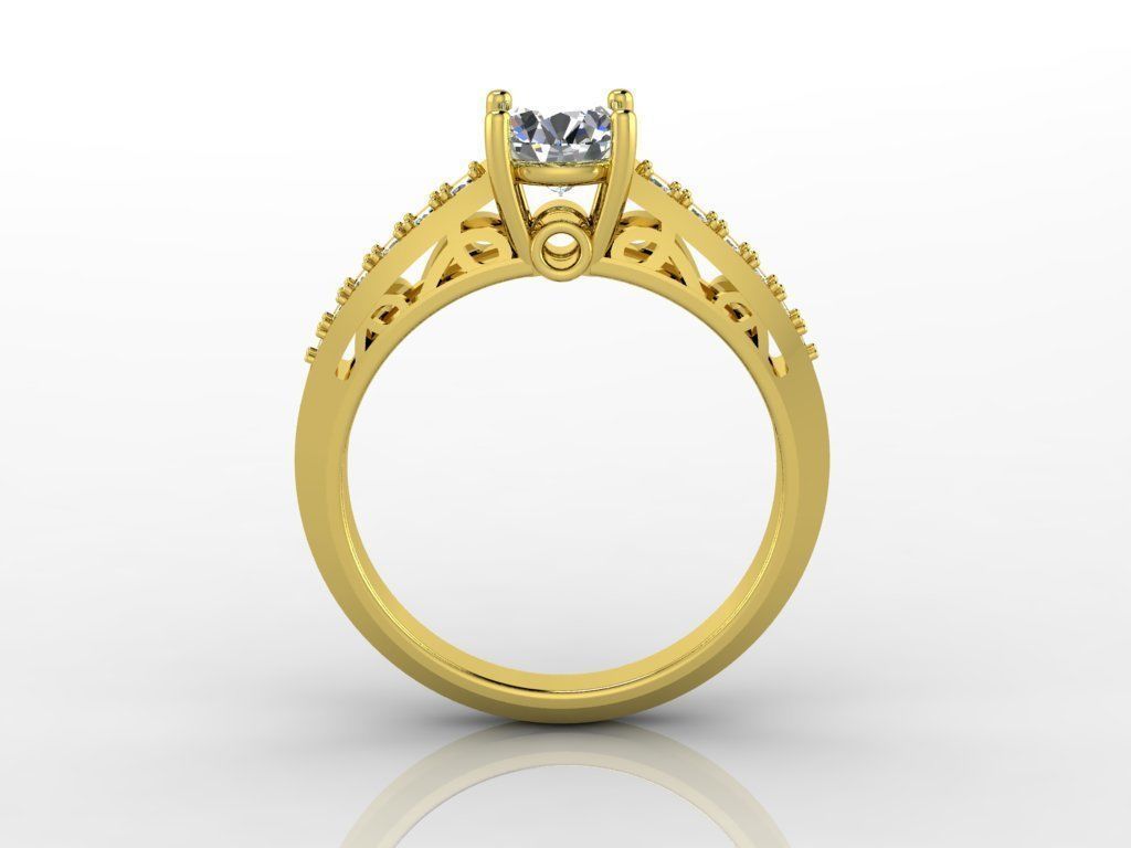 Engagment Diamond Ring 3D print model_13