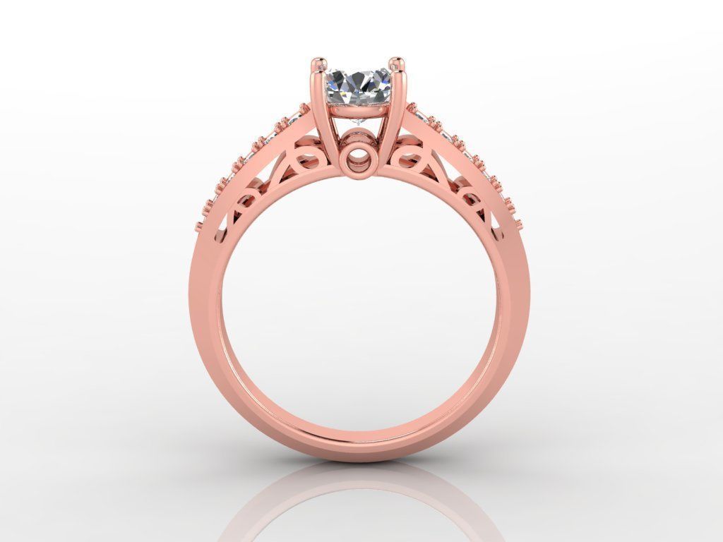 Engagment Diamond Ring 3D print model_9
