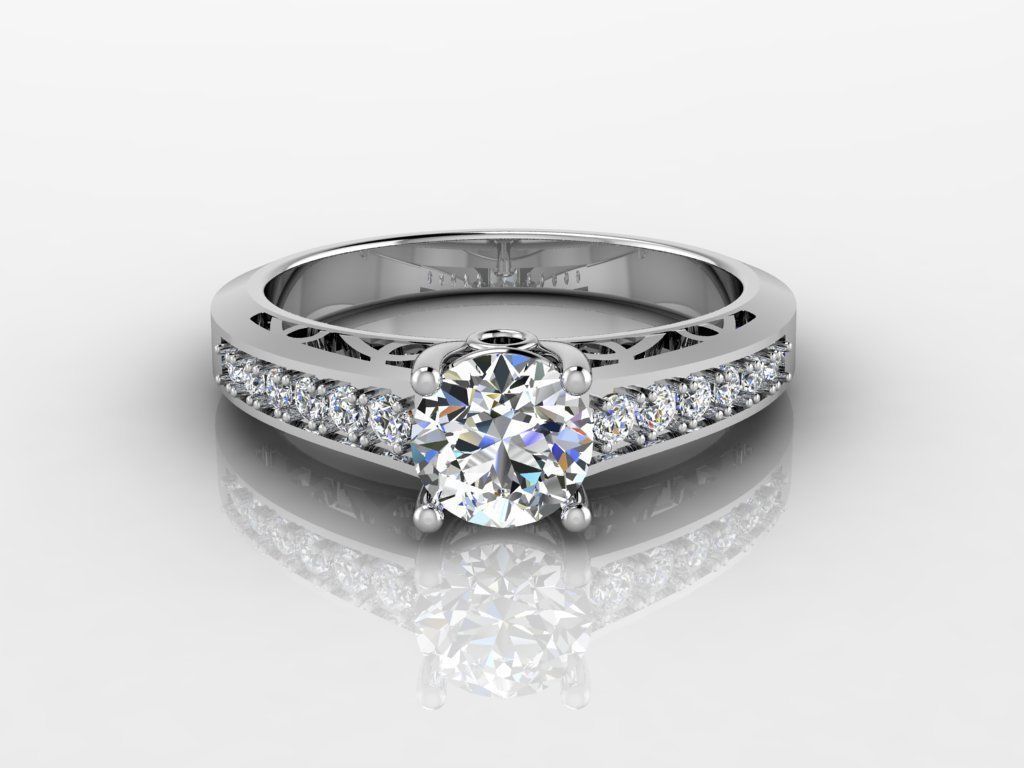 Engagment Diamond Ring 3D print model_2