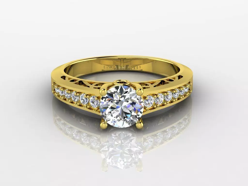 Engagment Diamond Ring 3D print model_0