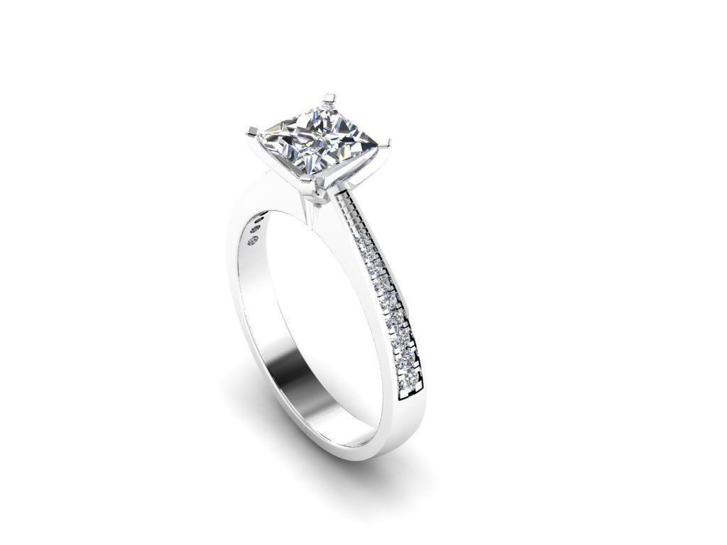 Diamond Jewelry Engagment Ring 3D print model_10