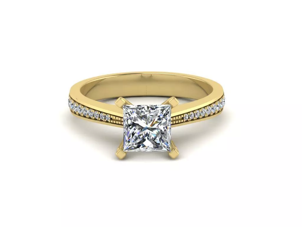 Diamond Jewelry Engagment Ring 3D print model_0