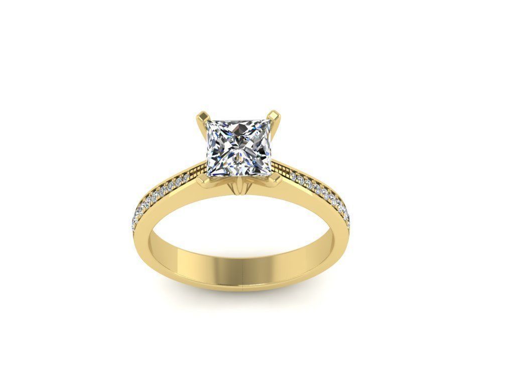 Diamond Jewelry Engagment Ring 3D print model_13