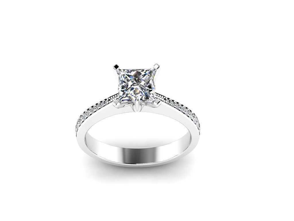 Diamond Jewelry Engagment Ring 3D print model_2