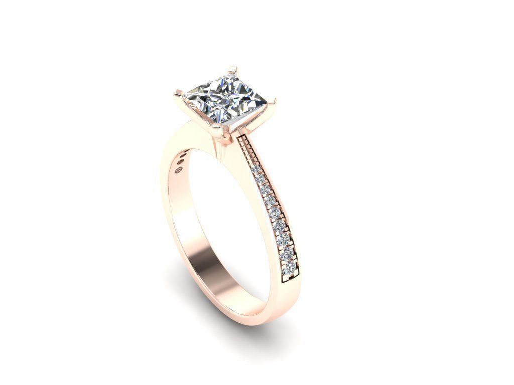 Diamond Jewelry Engagment Ring 3D print model_7