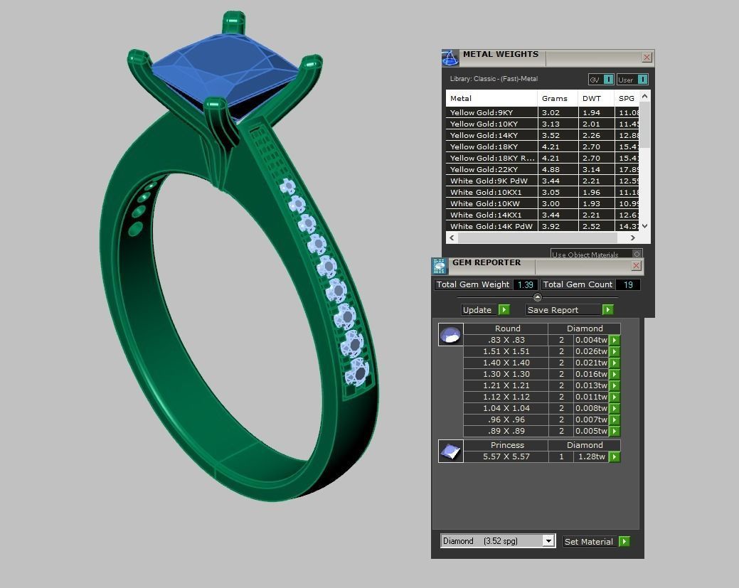 Diamond Jewelry Engagment Ring 3D print model_3