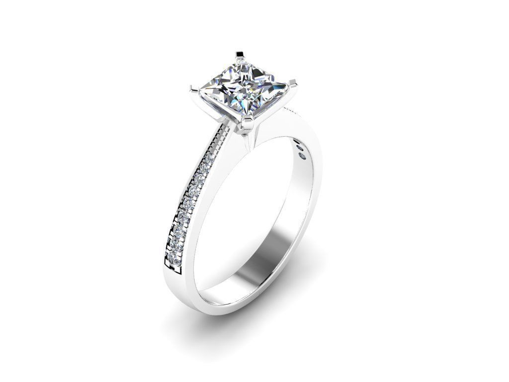 Diamond Jewelry Engagment Ring 3D print model_9