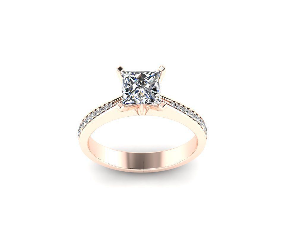 Diamond Jewelry Engagment Ring 3D print model_5