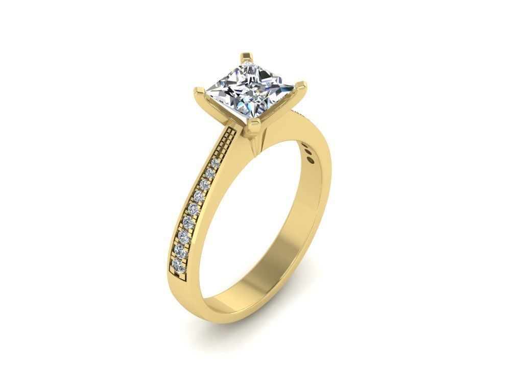 Diamond Jewelry Engagment Ring 3D print model_12