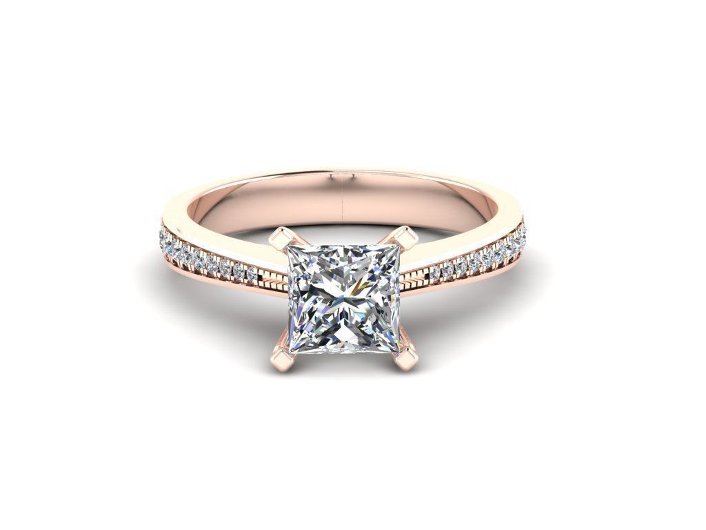 Diamond Jewelry Engagment Ring 3D print model_8