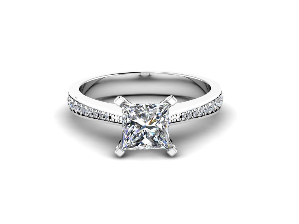 Diamond Jewelry Engagment Ring 3D print model_11