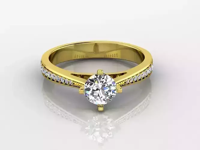 Engagment Solitare Diamond Jewelry Ring  3D print model