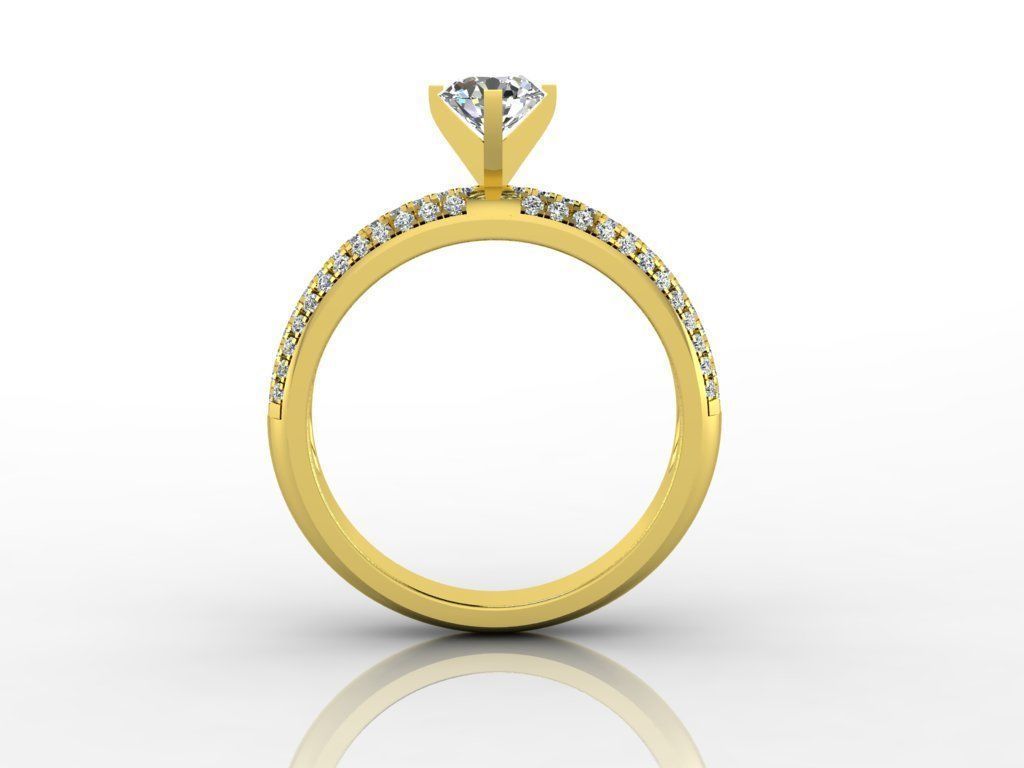 Diamond Jewelry Engagment Ring 3D print model_14