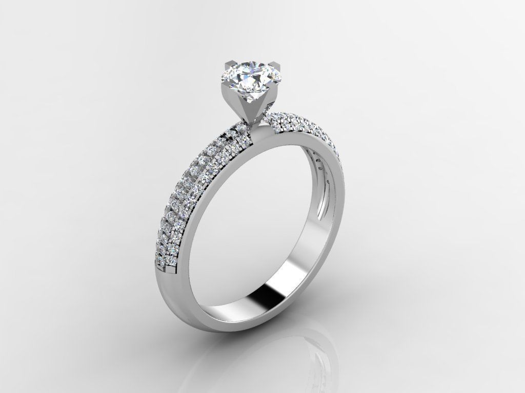 Diamond Jewelry Engagment Ring 3D print model_12