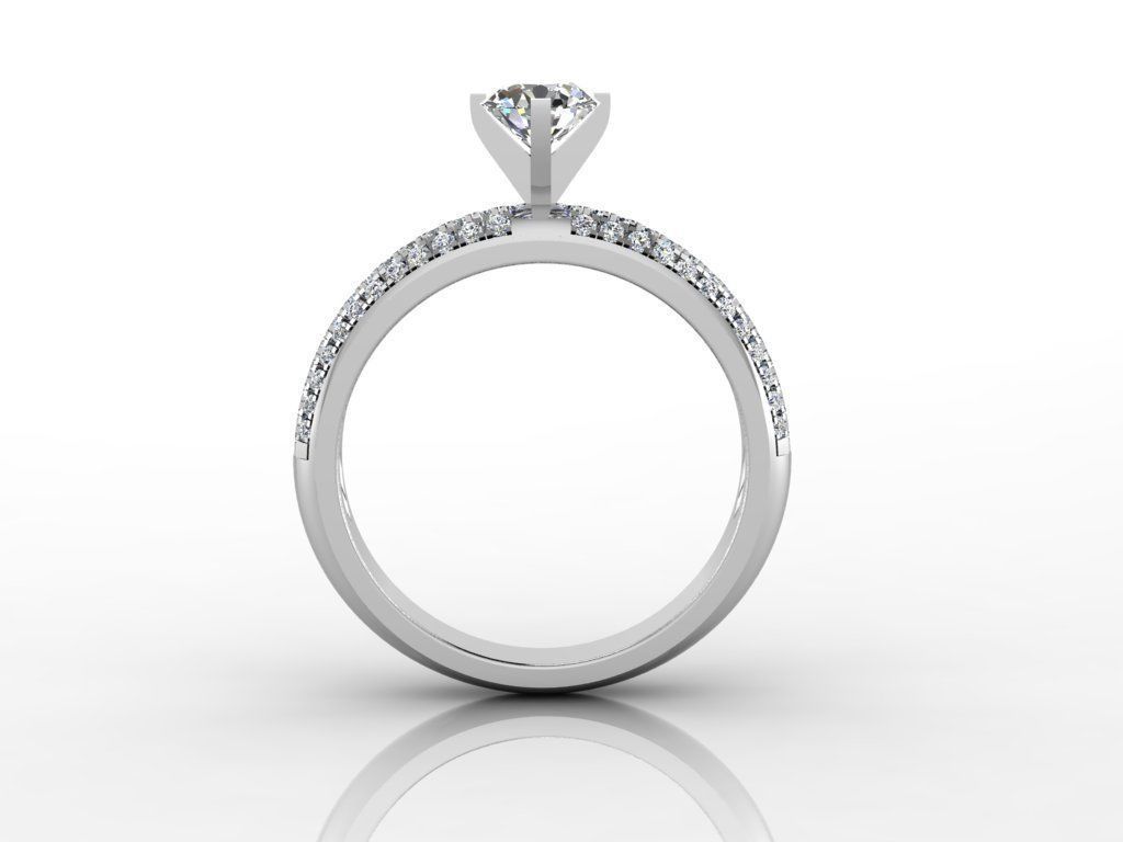 Diamond Jewelry Engagment Ring 3D print model_13